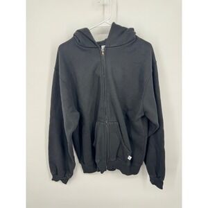 NWT Akimbo Full-Zip Hoodie Men's XL Black Fleece Long Sleeve Winter 100% Cotton